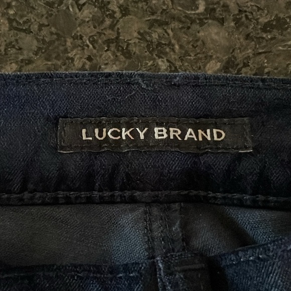 Lucky Brand Indigo Blue Velvet Ava Mid Rise Crop Mini Boot Jeans - Picture 9 of 12